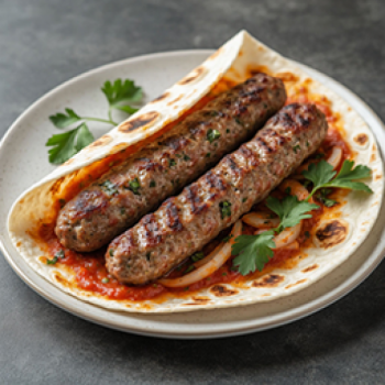 Люля кебаб в лаваше из свинины и говядины